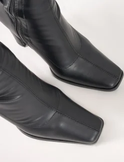 Fashion Acquaria Pu Over the Knee Flared Heel Boots Knee High Boots | Long Boots