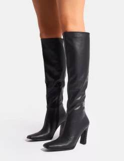 Flash Sale Acquilla Knee High Flared Heel Boots Heeled Boots | Knee High Boots