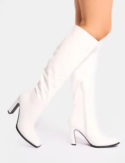 Shop Acquilla Knee High Flared Boots Heeled Boots | Knee High Boots