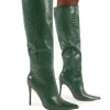 Best Aimi Croc Knee High Stiletto Heel Boots High Heels | Heeled Boots