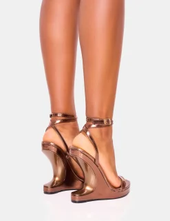 Shop A-list Barely There Wrap Around Platform Cut Out Wedge Heels Barely There Heels | Wedges