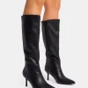 Discount Amped Pointed Toe Mid Heel Knee High Boots Mid Heels | Mid Heels