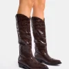 Hot Apollo Croc Wide Fit Flat Western Knee High Boots Western Boots | Ankle Boots