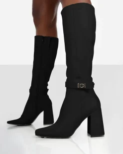 Sale Apologetic Pu Knee High Block Heel Boots Heeled Boots | Long Boots
