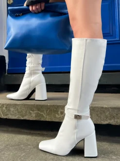 Online Apologetic Pu Knee High Block Heel Boots Heeled Boots | Long Boots