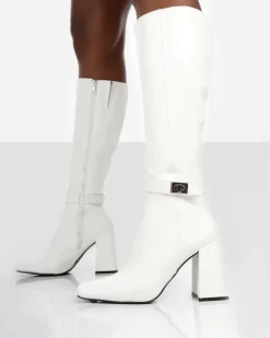 Online Apologetic Pu Knee High Block Heel Boots Heeled Boots | Long Boots