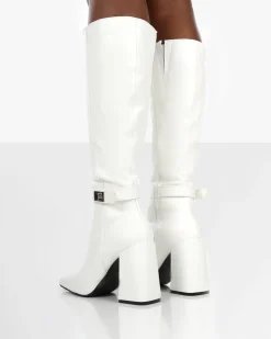 Online Apologetic Pu Knee High Block Heel Boots Heeled Boots | Long Boots
