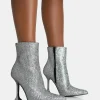 Flash Sale Arabella Glitter Pointed Toe Cake Stand Heeled Ankle Boots Heeled Boots | Ankle Boots