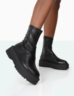 Cheap Auden PU Chunky Sole Ankle Boots Chunky Boots | Ankle Boots