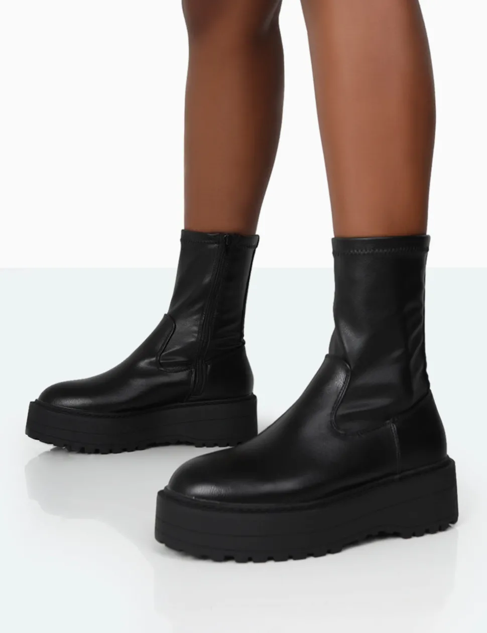 Cheap Auden PU Chunky Sole Ankle Boots Chunky Boots | Ankle Boots