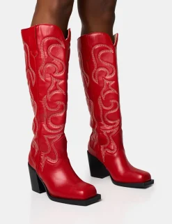 Flash Sale Austine Western Block Heel Knee High Boots Block Heels | Western Boots