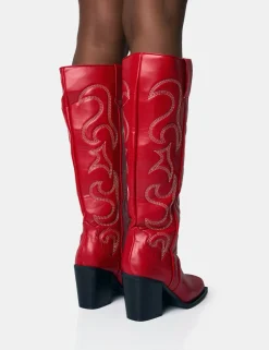 Flash Sale Austine Western Block Heel Knee High Boots Block Heels | Western Boots