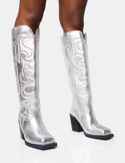 Best Austine Western Block Heel Knee High Boots Block Heels | Western Boots