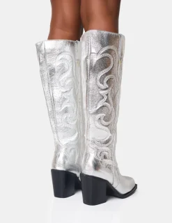 Best Austine Western Block Heel Knee High Boots Block Heels | Western Boots