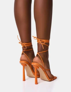 Sale Bad Gal Strappy Lace Up Square Toe Heels Square Toe Heels | Lace Up Heels