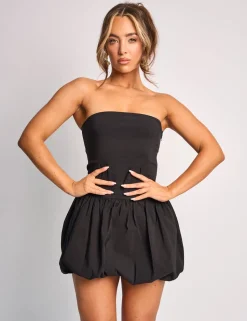 Hot Bandeau Balloon Skirt Mini Dress Back In Stock | Dresses