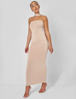 Best Bandeau Maxi Dress With Scarf Detail in Dresses