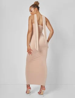 Best Bandeau Maxi Dress With Scarf Detail in Dresses