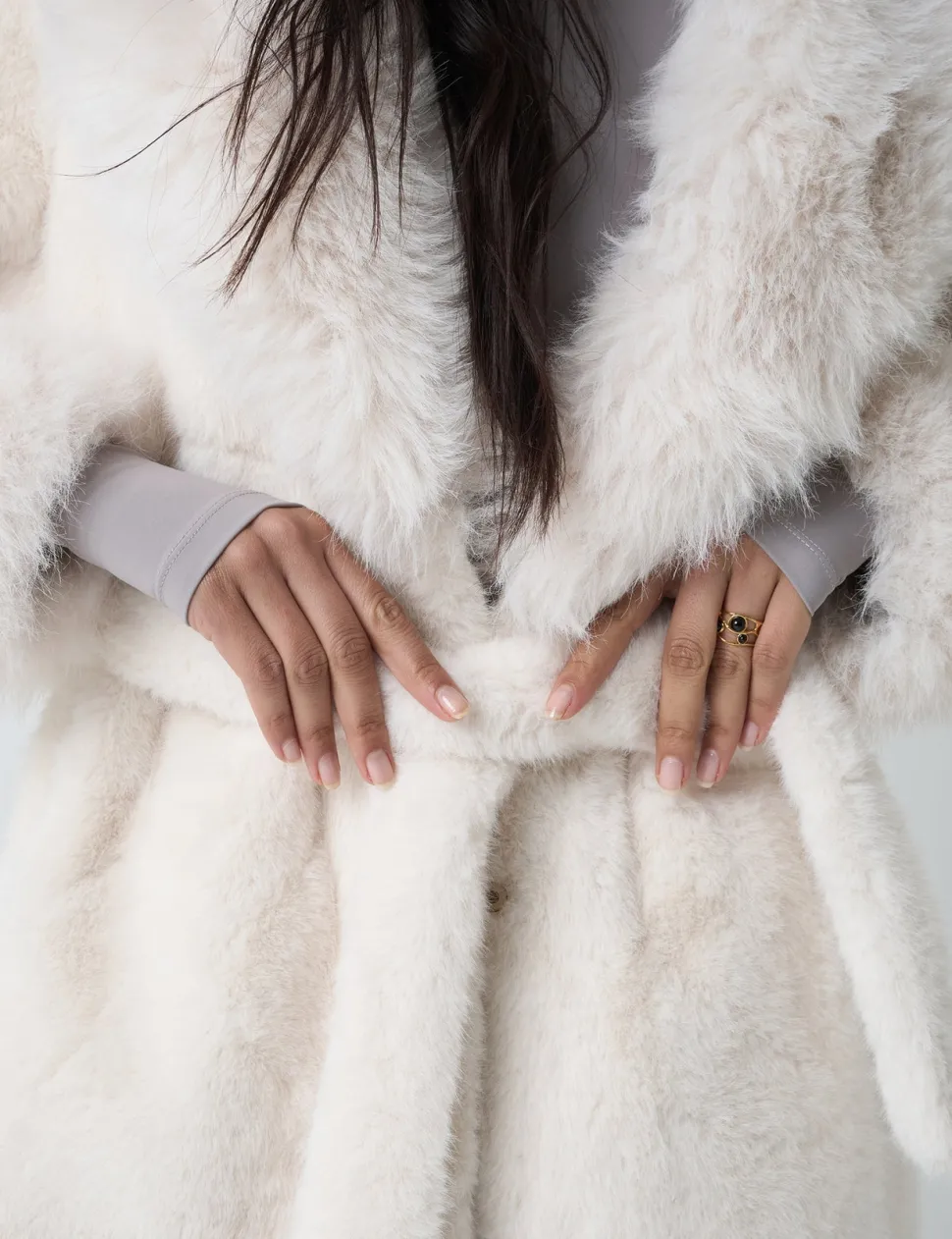 Hot Belted Faux Fur Long Coat Sculpt & Leisure | Kaiia The Label