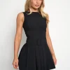 Store Bengaline Belt Detail Pleated Mini Dress Sculpt & Leisure | Kaiia The Label