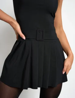 Store Bengaline Belt Detail Pleated Mini Dress Sculpt & Leisure | Kaiia The Label
