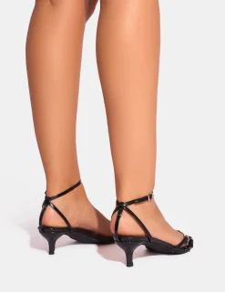 Outlet Bimi Buckle Detail Toe Post Kitten Heels Kitten Heels | Mid Heels