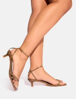 Best Bimi Buckle Detail Toe Post Kitten Heels Kitten Heels | Mid Heels