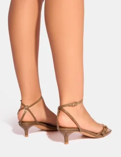 Best Bimi Buckle Detail Toe Post Kitten Heels Kitten Heels | Mid Heels