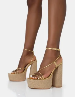 Flash Sale Blissful Asymmetric Strappy Square Toe Raffia Platform Block Heels 6