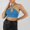 Discount Cut Out Halterneck Crop Top Sculpt & Leisure | Kaiia The Label