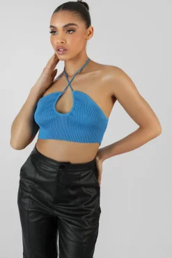 Discount Cut Out Halterneck Crop Top Sculpt & Leisure | Kaiia The Label