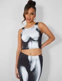 Best Body Heat Print Racer Slinky Top Co-ords | Tops
