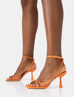New Bree Patent Barely There Square Toe Mid Stiletto Heels Square Toe Heels | Mid Heels