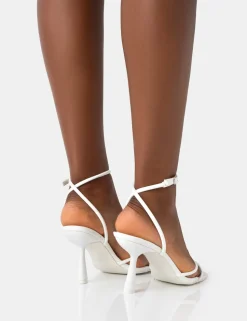 Cheap Bree Patent Barely There Square Toe Mid Stiletto Heels Back In Stock | Square Toe Heels