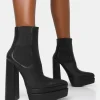 Hot Cady Pu Platform Pointed Toe Block Heel Ankle Boots Heeled Boots | Ankle Boots
