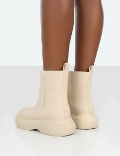 New Caia Nude Platform Chunky Sole Ankle Boot Chunky Boots | Ankle Boots