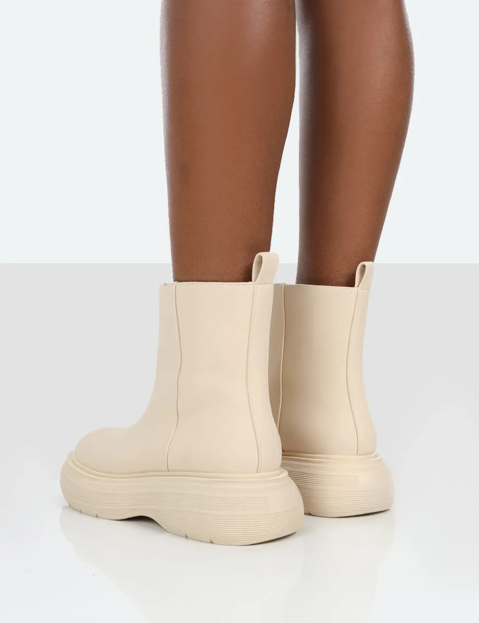 New Caia Nude Platform Chunky Sole Ankle Boot Chunky Boots | Ankle Boots