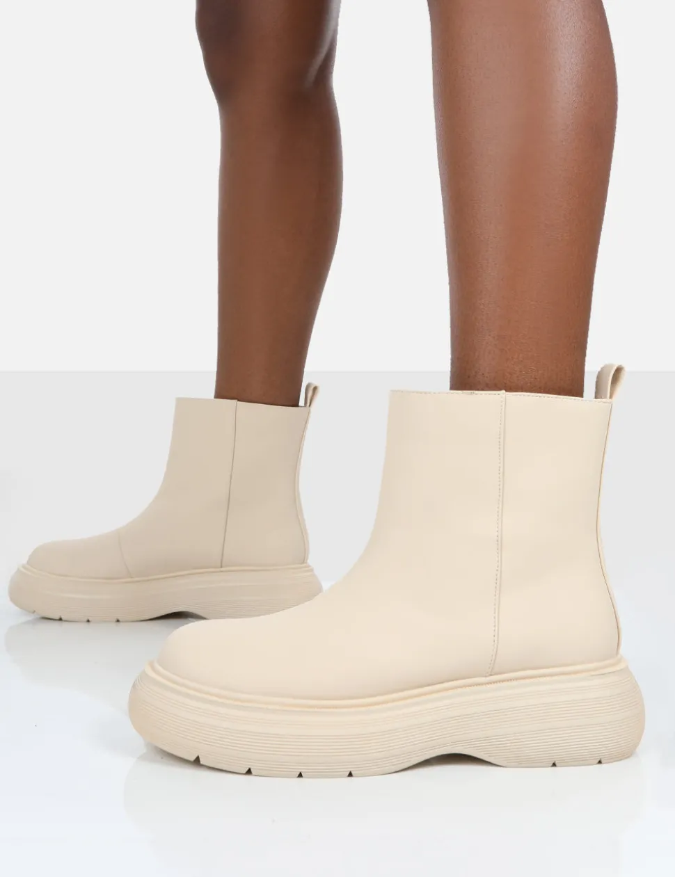 New Caia Nude Platform Chunky Sole Ankle Boot Chunky Boots | Ankle Boots