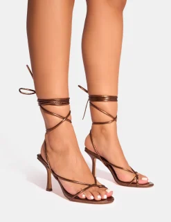 Best Cameron Metallic Strappy Toe Post Mid Heels Strappy Heels | Mid Heels