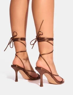 Best Cameron Metallic Strappy Toe Post Mid Heels Strappy Heels | Mid Heels