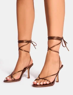 Best Cameron Metallic Strappy Toe Post Mid Heels Strappy Heels | Mid Heels