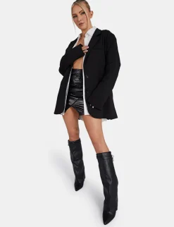 Discount Carabiner Waist Battered Pu Mini Skirt Sculpt & Leisure | Kaiia The Label