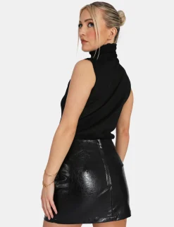 Discount Carabiner Waist Battered Pu Mini Skirt Sculpt & Leisure | Kaiia The Label