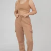 Best Sale Cargo Joggers Biscuit Sculpt & Leisure | Kaiia The Label