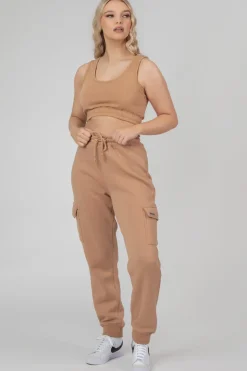 Best Sale Cargo Joggers Biscuit Sculpt & Leisure | Kaiia The Label