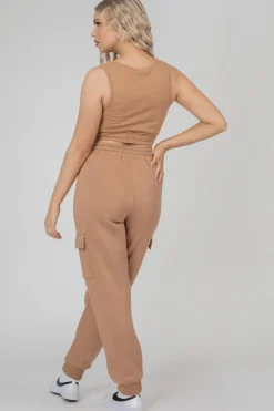 Best Sale Cargo Joggers Biscuit Sculpt & Leisure | Kaiia The Label