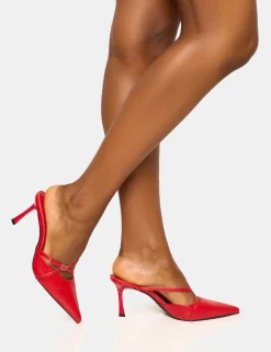 Outlet Casanova Buckle Detail Pointed Toe Mid Heel Mules Mules | Mid Heels