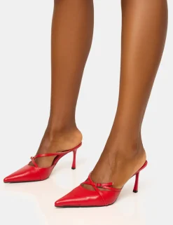 Outlet Casanova Buckle Detail Pointed Toe Mid Heel Mules Mules | Mid Heels