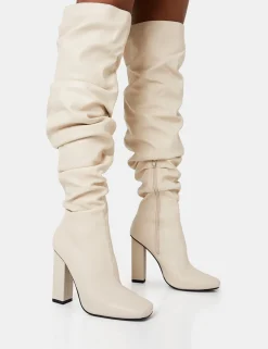 Online Cassia Square Toe Block Heel Over The Knee Boots Heeled Boots | Over The Knee Boots