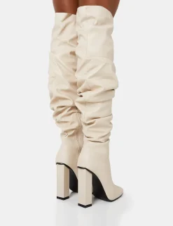 Online Cassia Square Toe Block Heel Over The Knee Boots Heeled Boots | Over The Knee Boots